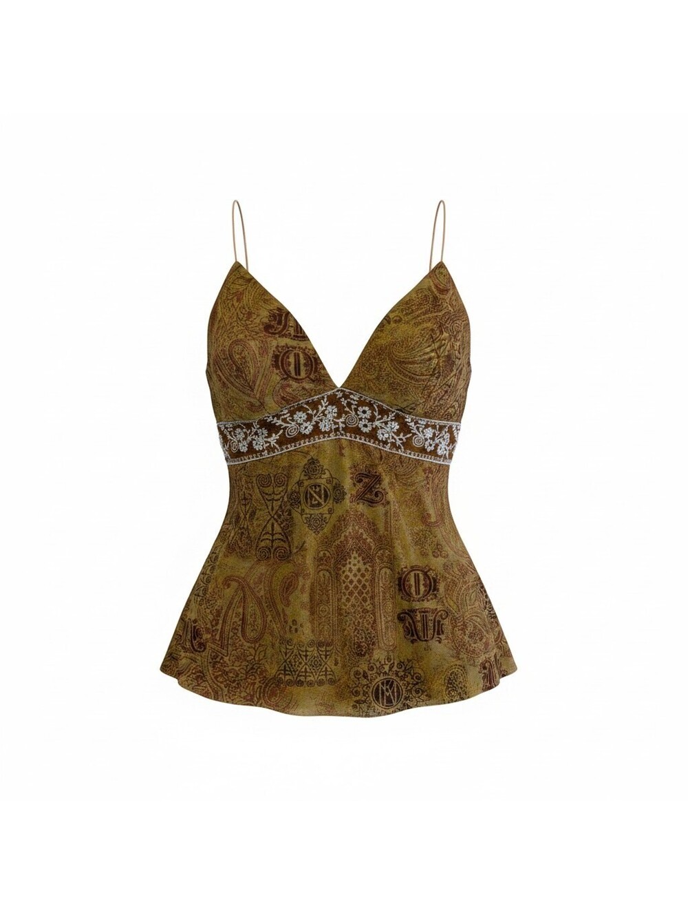VINTAGE GOLD GLITTER BOHEMIAN CAMI TOP